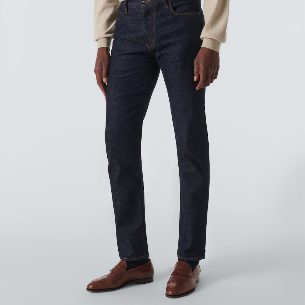 Loro Piana Deep Blue Straight Leg Jeans